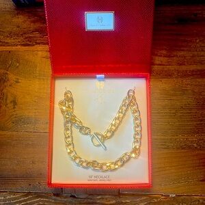 House of Harlow 1960 gold chunky chain necklace with toggle, new in box